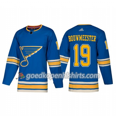 St. Louis Blues Jay Bouwmeester 19 Adidas 2018-2019 Alternate Authentic Shirt - Mannen